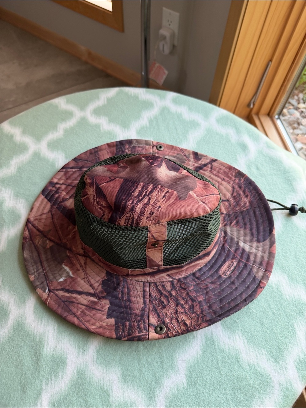 Camo Boonie Hat with Green Mesh Vent Two different Camo colors upper and lower